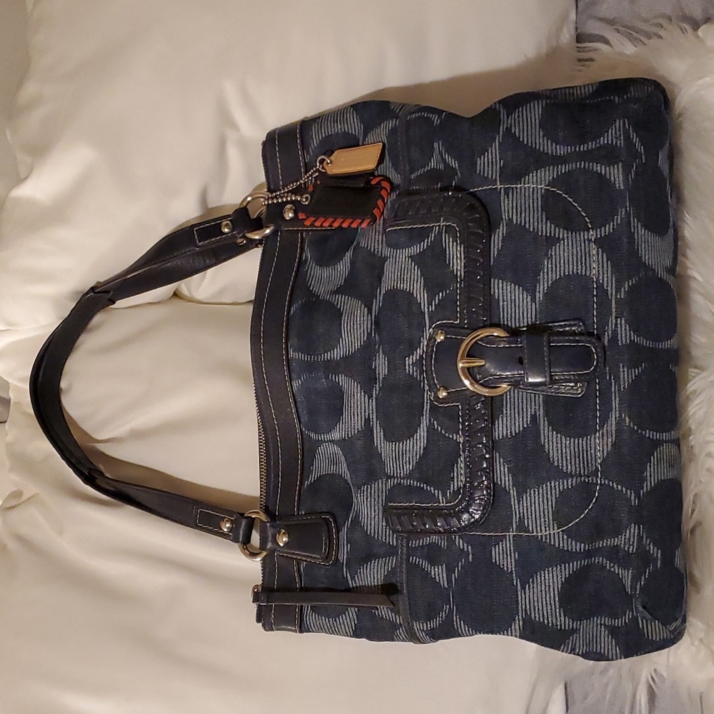 Authentic Coach Signature Denim Handbag